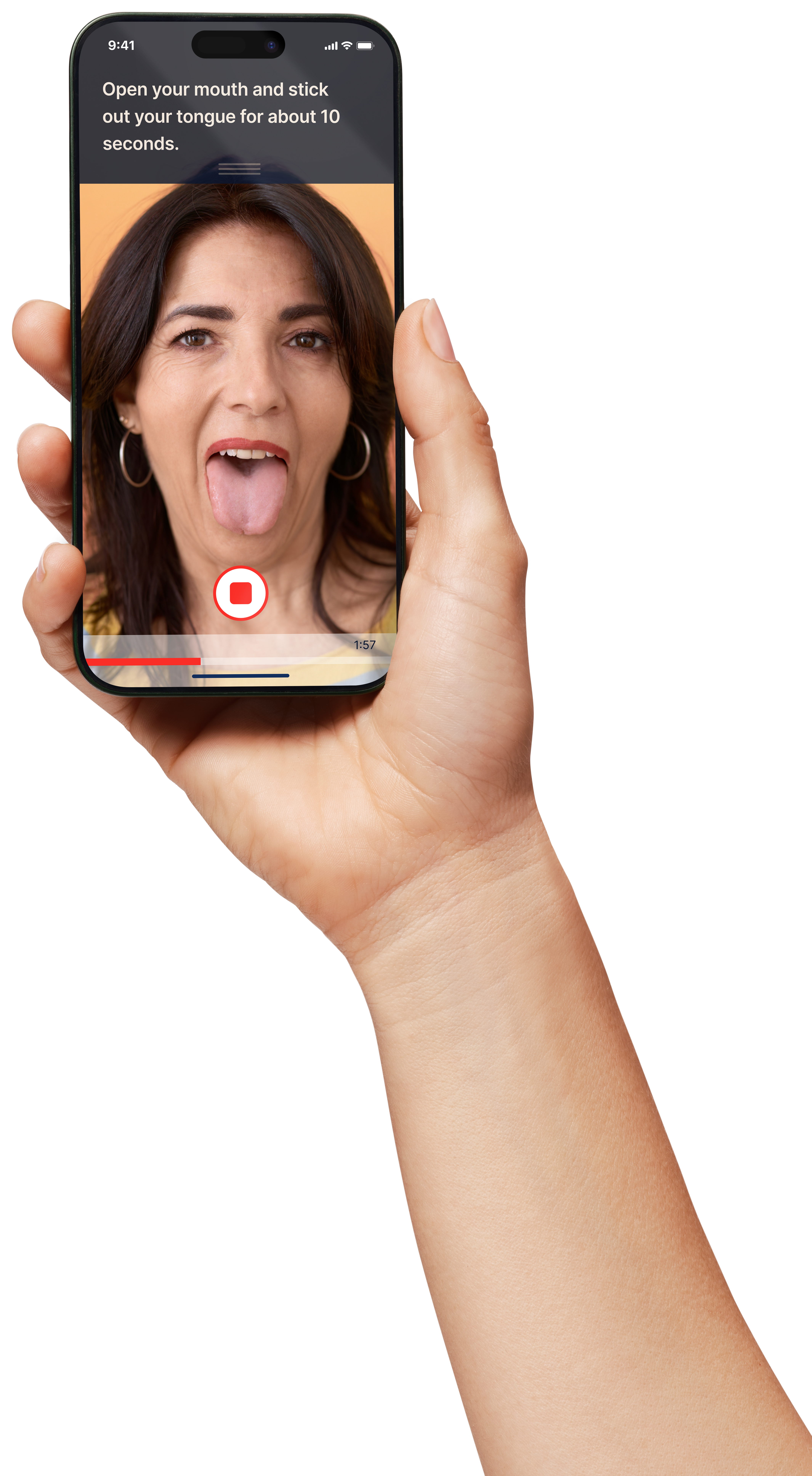 Patient completing TDScreen on their phone